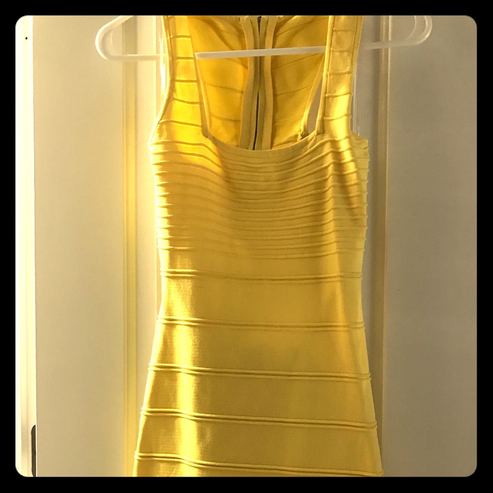 Sexy Hot Miami Styles yellow ribbed mini